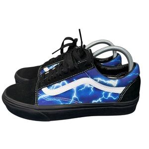 Vans Shoes Old Skool Lightning Mens 7 Womens 8.5 Blue Low Top Skater Sneakers